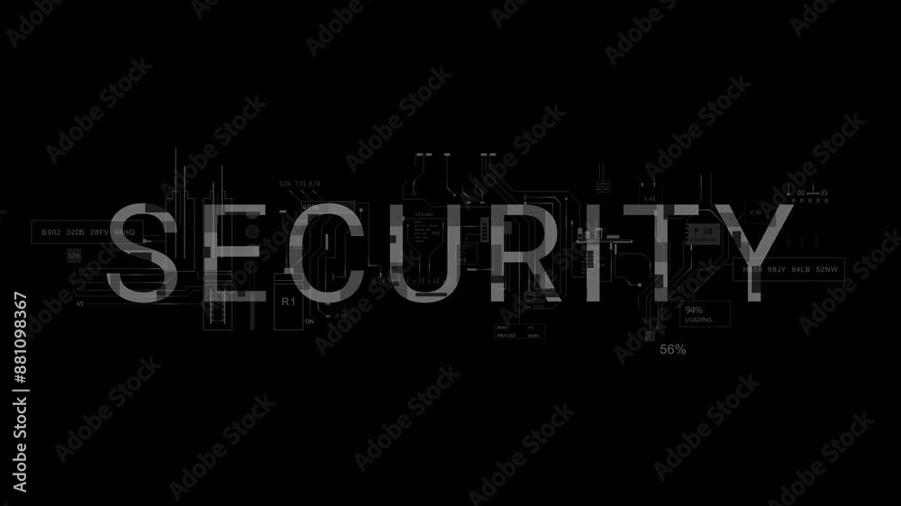 Security word HUD Data Information internet Security cyber hackers attack 2D graphic animation Png alpha Security word HUD Data Information internet Security cyber hackers attack 2D graphic animation Png alpha