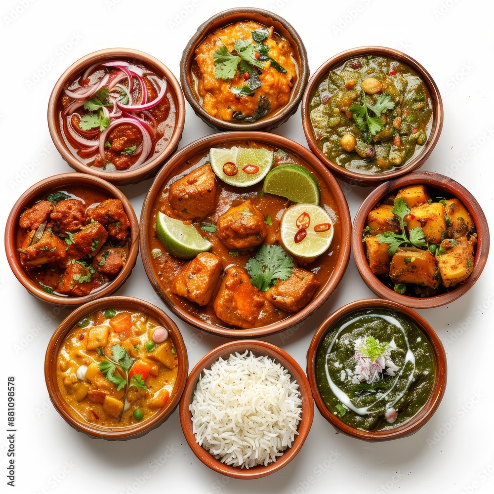 indian south indian food on white background indian south indian food on white background