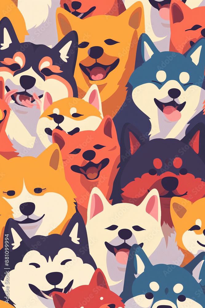 Naklejka premium seamless pattern with cats and dogs
