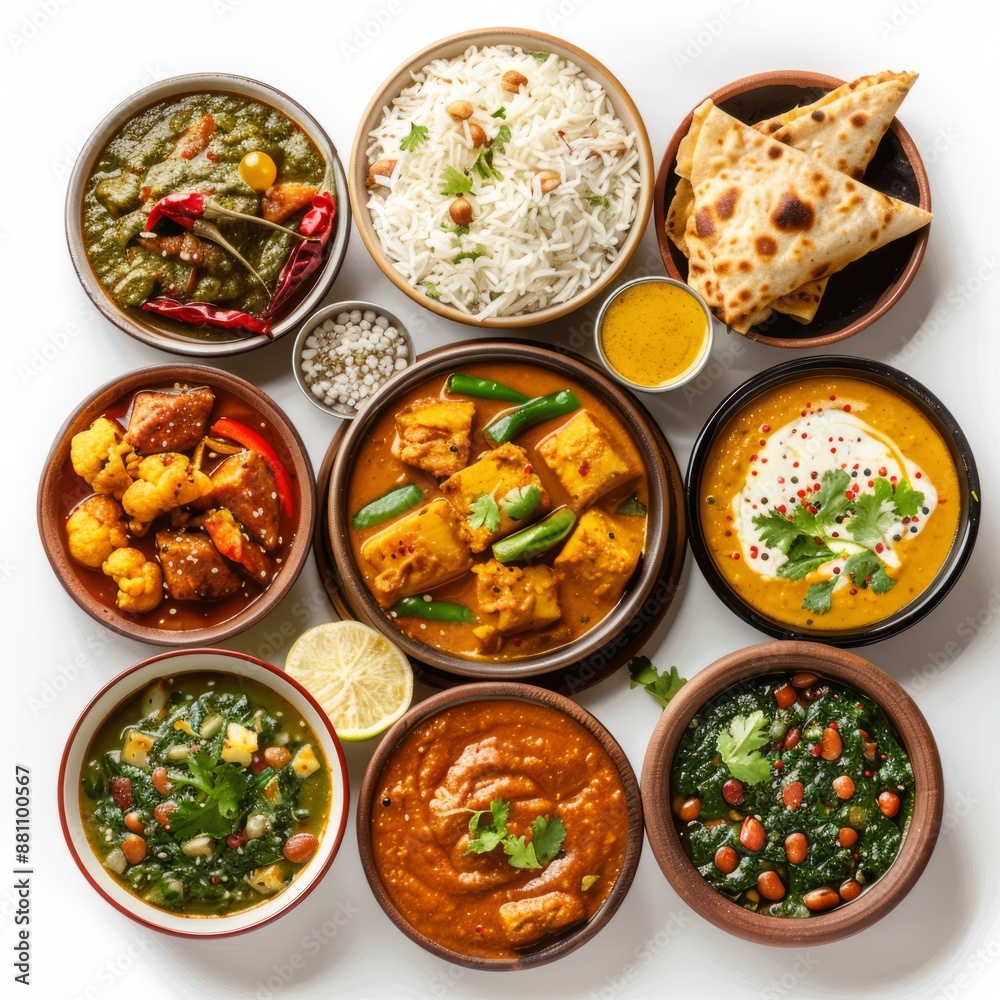 indian south indian food on white background indian south indian food on white background