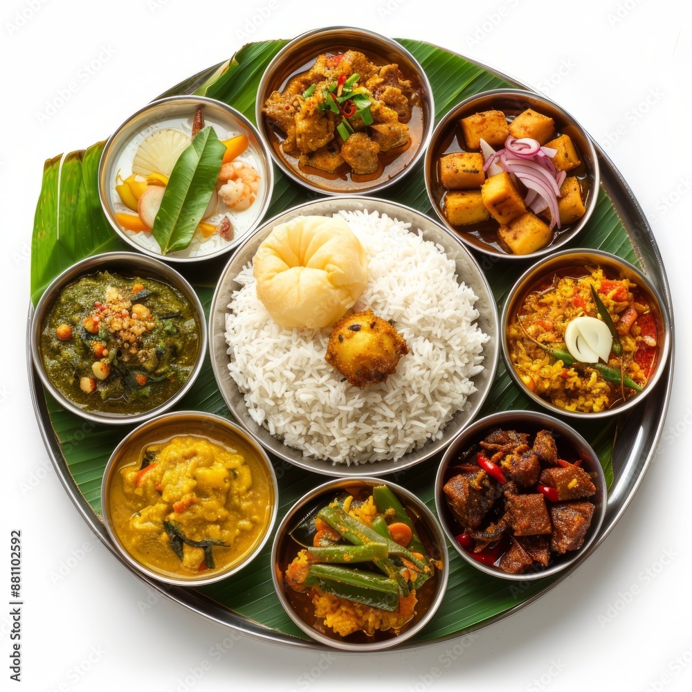 kerala food on white background kerala food on white background