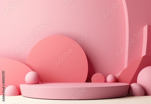 Abstract mock up scene pastel color. geometry shape podium background for product. 3d rendering © Rawstock