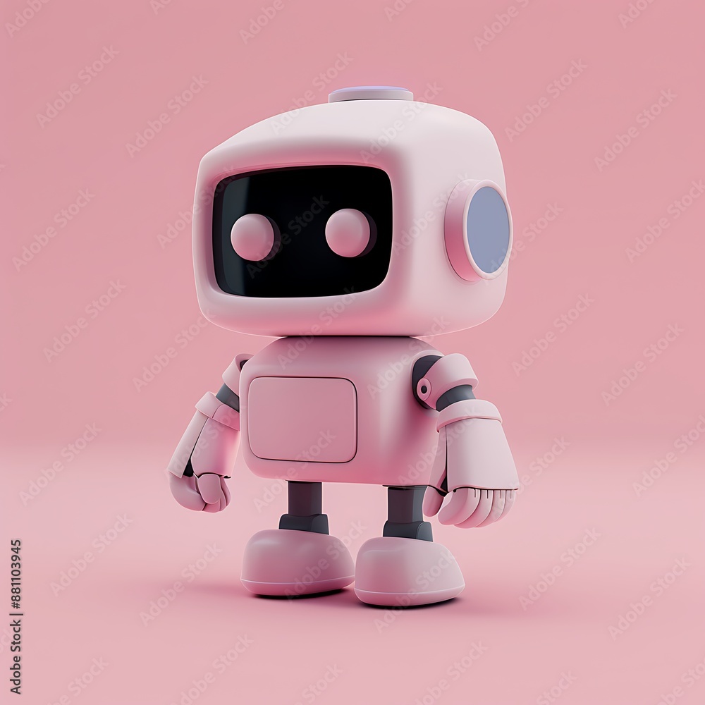 Playful Pink Robot Companion with Futuristic Design Playful Pink Robot Companion with Futuristic Design
