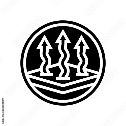 breathable fabric label product caution glyph icon vector. breathable fabric label product caution sign. isolated symbol illustration