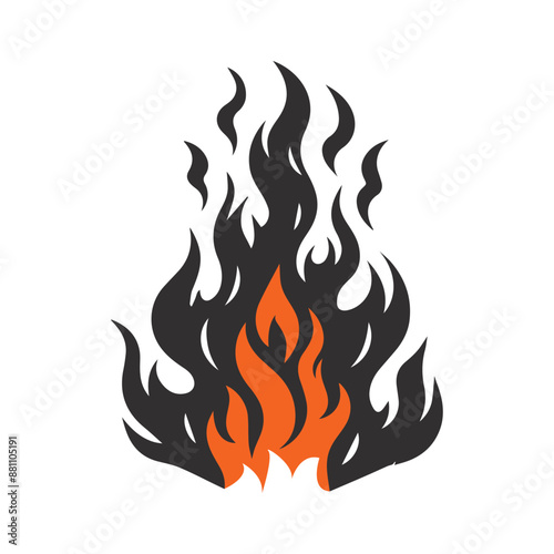 Fire flames  vector illustration.