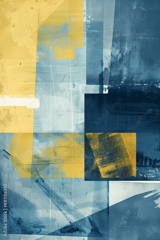 Fototapeta premium grunge background in blue and yellow
