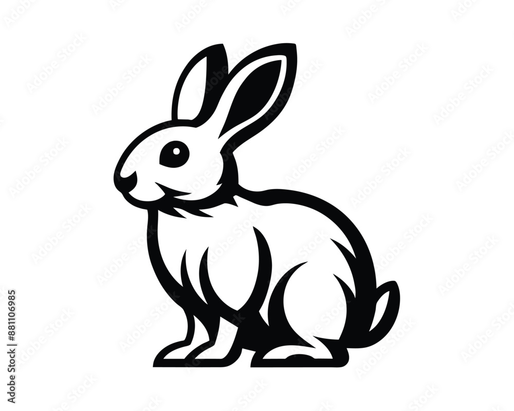 rabbit flat vector logo template rabbit flat vector logo template
