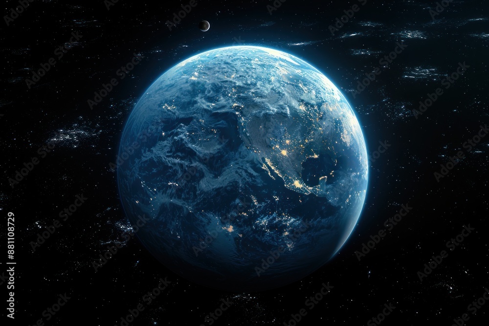 Fototapeta premium Planet Earth, highly detailed and realistic, colorful, highly detailed, realistic illustration