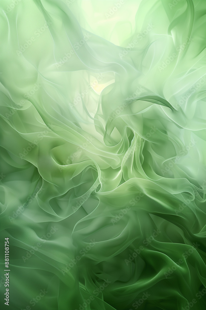 green airy silk background, close-up view of delicate green fabric folds creating a soft and dreamy texture green airy silk background, close-up view of delicate green fabric folds creating a soft and dreamy texture