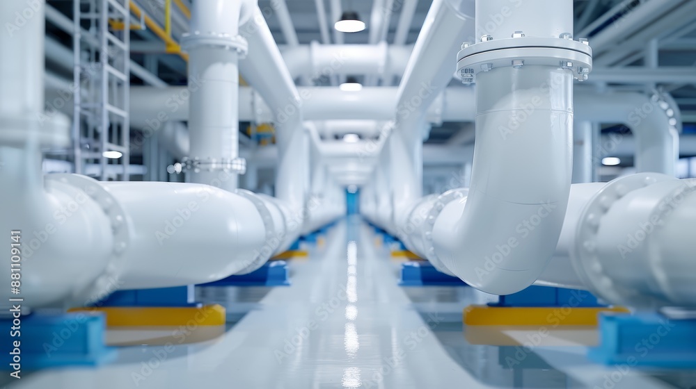 A complex network of pipes inside a spacious industrial facility, Factory Pipes and Industrial Infrastructure, realistic, cinematic, 8k, very detailed A complex network of pipes inside a spacious industrial facility, Factory Pipes and Industrial Infrastructure, realistic, cinematic, 8k, very detailed