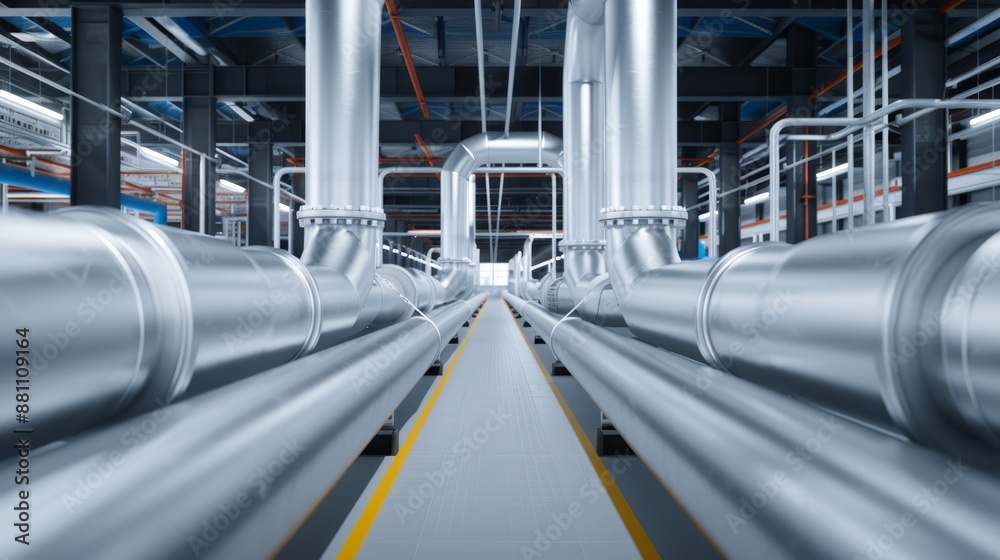 A complex network of pipes inside a spacious industrial facility, Factory Pipes and Industrial Infrastructure, realistic, cinematic, 8k, very detailed A complex network of pipes inside a spacious industrial facility, Factory Pipes and Industrial Infrastructure, realistic, cinematic, 8k, very detailed