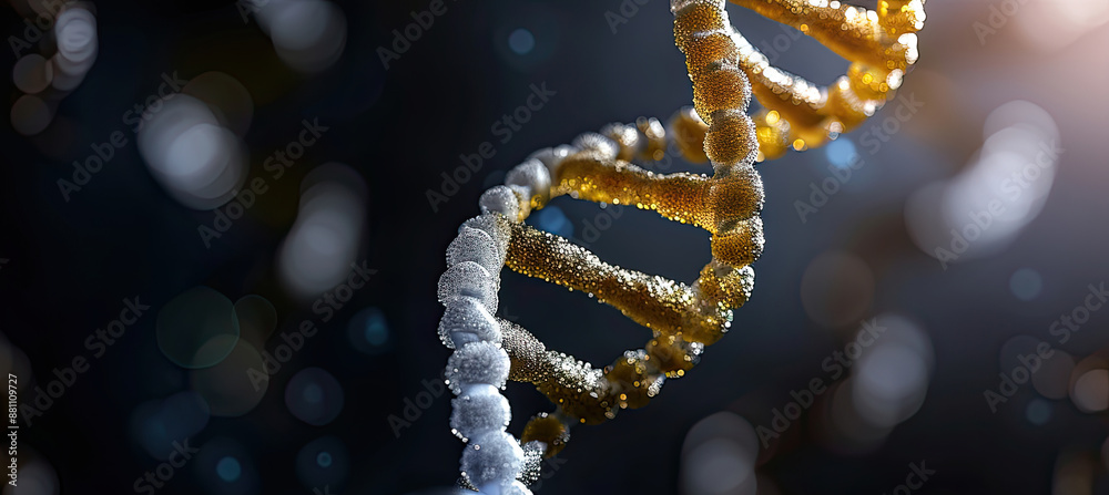 Abstract DNA structure glows. Grid-style biotech molecular helix. Illustration for banner, poster, cover, brochure or presentation. Abstract DNA structure glows. Grid-style biotech molecular helix. Illustration for banner, poster, cover, brochure or presentation.