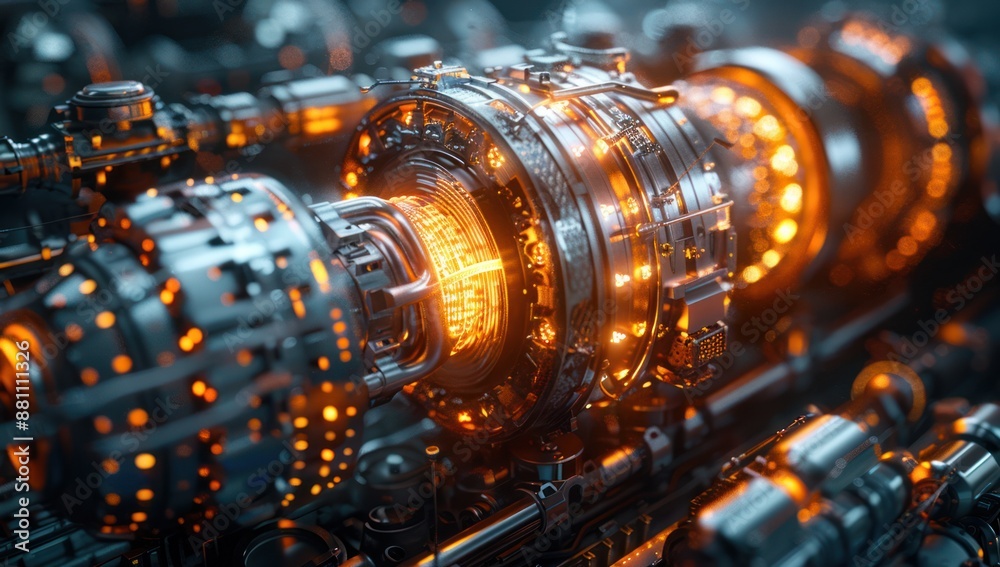 close up of an engine