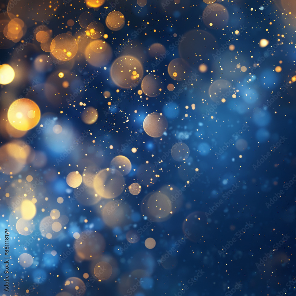 Abstract background with blue and gold hues and bokeh effects, celebrating New Year's Eve. Abstract background with blue and gold hues and bokeh effects, celebrating New Year's Eve.