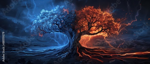 A supernatural scene features a massive