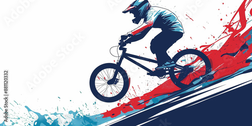 A BMX rider performs a trick on a ramp