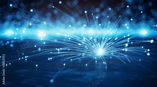 Abstract fiber optic network connections  hyper fast broadband for global data transfer