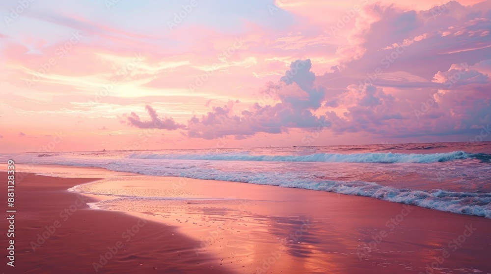 Colorful sunset on the beach with a beautiful sky Colorful sunset on the beach with a beautiful sky
