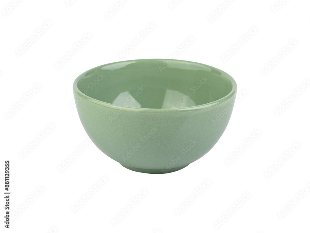 Green ceramic bowl isolated over white background Green ceramic bowl isolated over white background