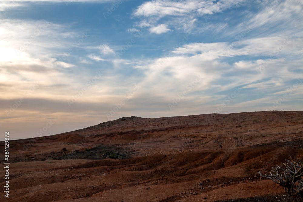Naklejka premium Sunset at viewpoint Mirador del Rio, Lanzarote