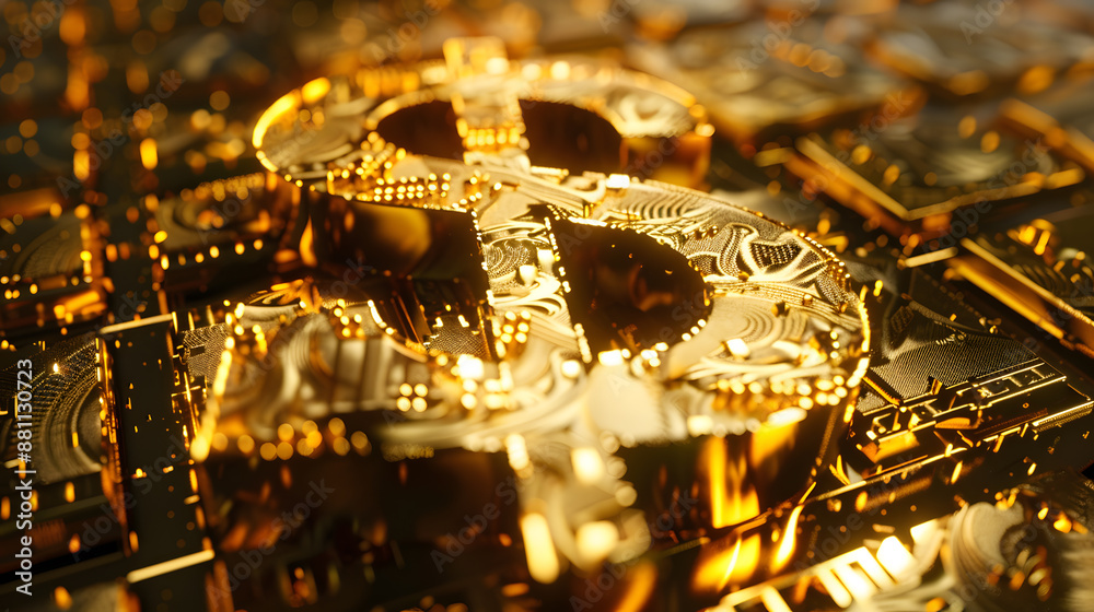 A golden dollar symbol on a circuit board symbolizes the fusion of finance and technology in the digital economy, reflecting innovation and wealth creation in the modern era A golden dollar symbol on a circuit board symbolizes the fusion of finance and technology in the digital economy, reflecting innovation and wealth creation in the modern era