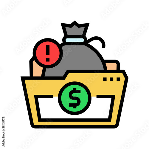 slush fund money business cash color icon vector. slush fund money business cash sign. isolated symbol illustration