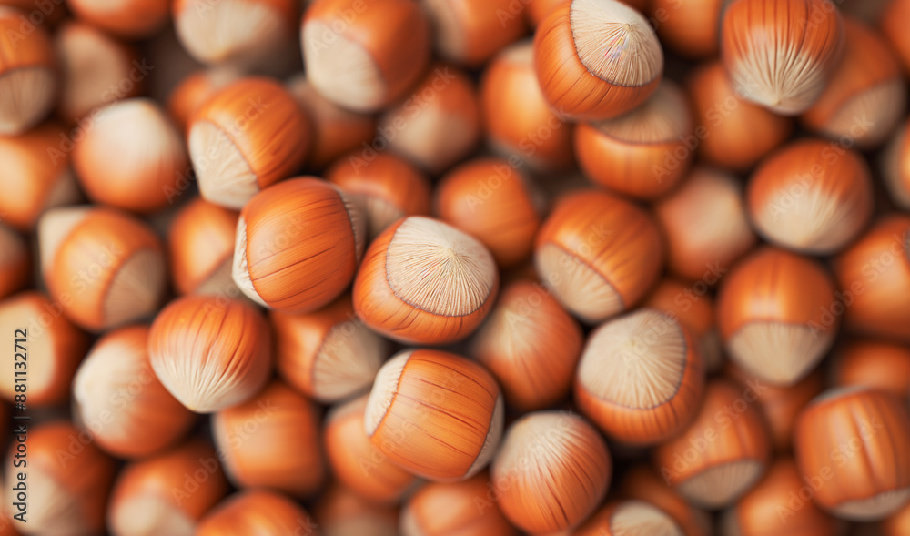 Hazelnuts with Shells Close-Up Hazelnuts with Shells Close-Up