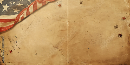 Constitution day USA flag with copy space for text on the left side