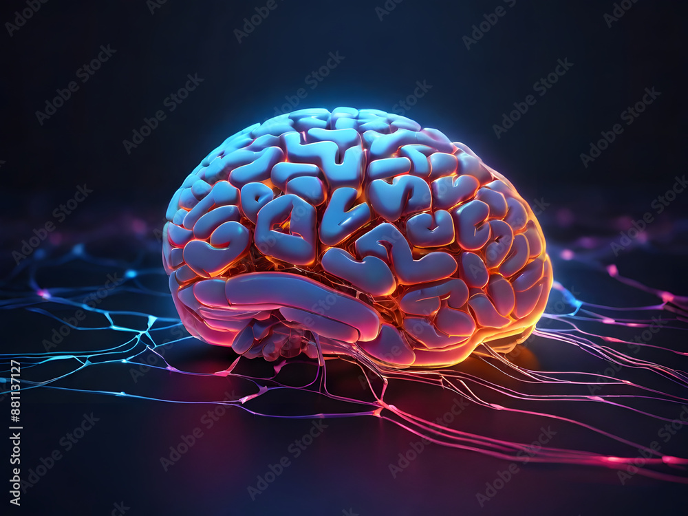 3D rendered illustration of human brain 3D rendered illustration of human brain