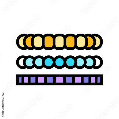 beaded bracelet diy fashion handmade color icon vector. beaded bracelet diy fashion handmade sign. isolated symbol illustration