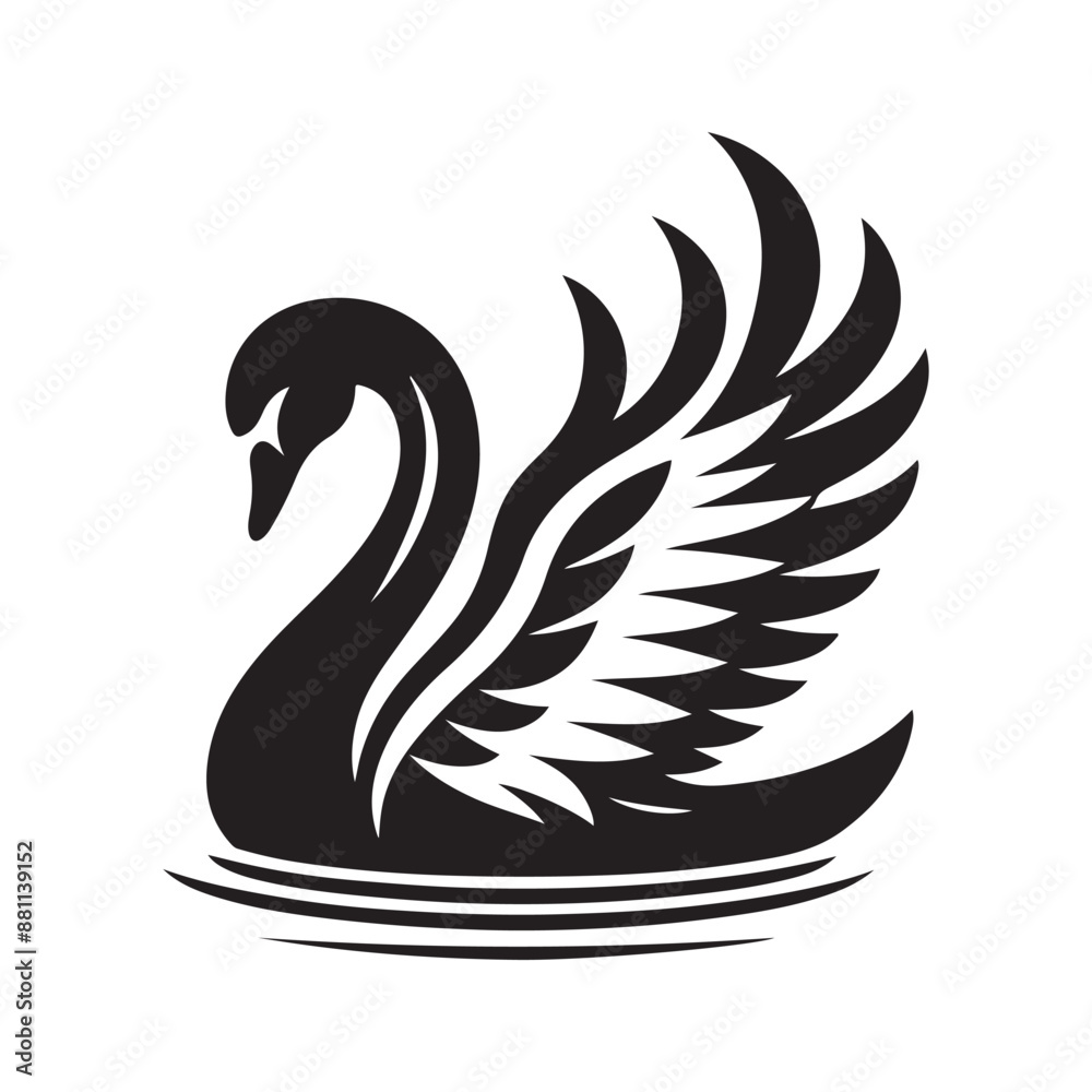 Swan bee silhouette vector illustration Swan bee silhouette vector illustration