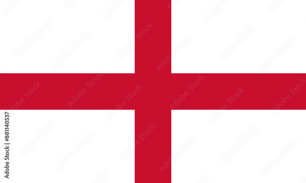 Obraz premium Red and white flag with cross of England. Illustration made July 11th, 2024, Zurich, Switzerland.