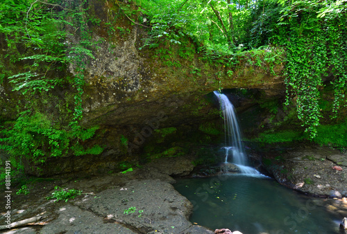 A view from Deliklikaya Waterfall in Murgul, Artvin, Turkey photo