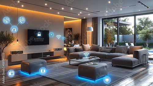 Modern smart home with devices  © march2