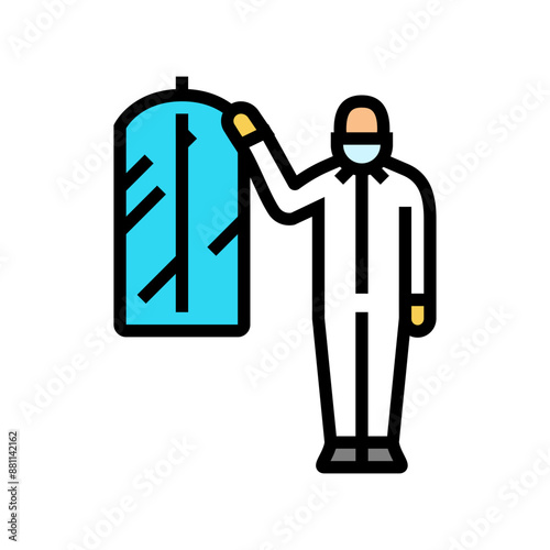 dry cleaner laundry wash color icon vector. dry cleaner laundry wash sign. isolated symbol illustration