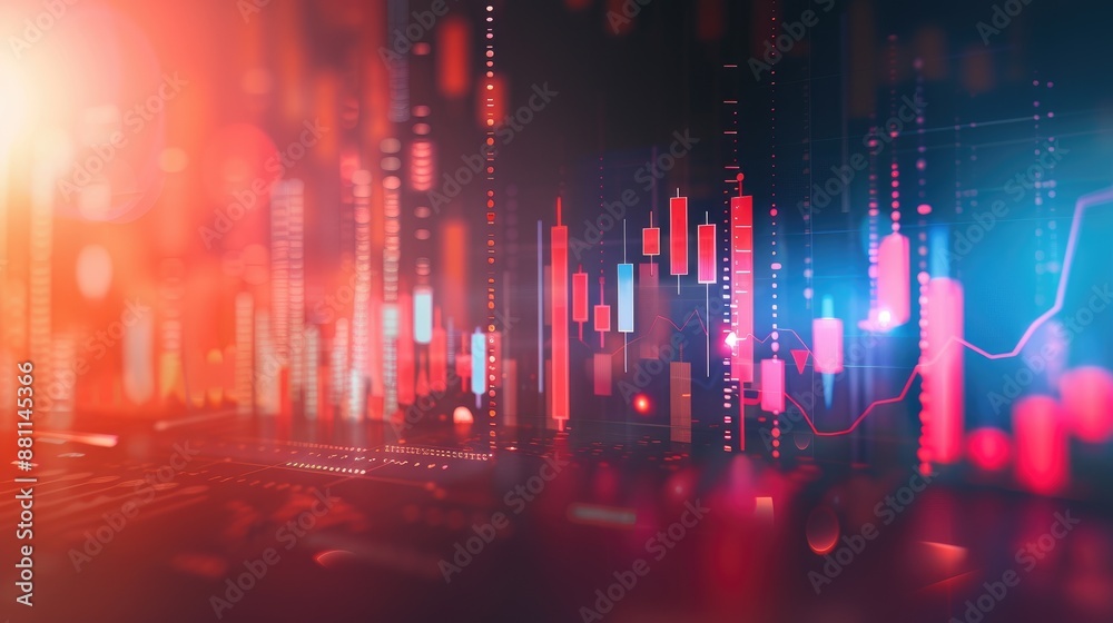 Stock market trading chart and candlestick chart suitable for financial investment concept. Cryptocurrency background Stock market trading chart and candlestick chart suitable for financial investment concept. Cryptocurrency background
