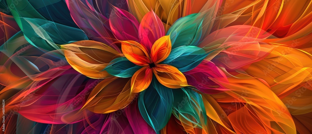 vibrant abstract flower design with colorful petals and organic shapes pattern vibrant abstract flower design with colorful petals and organic shapes pattern
