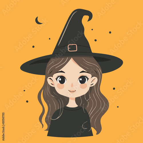Cute Cartoon Halloween Witc...
