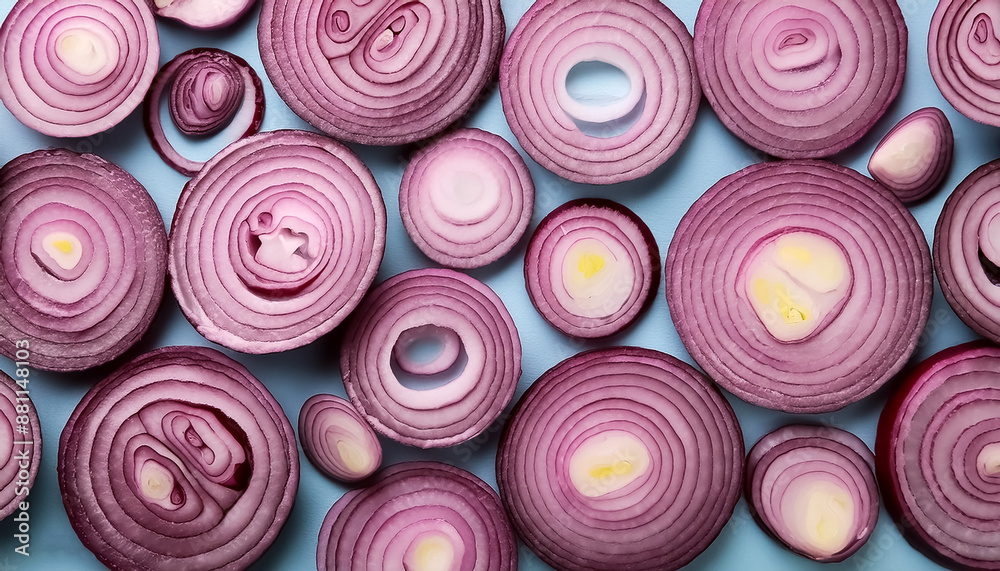 red onion slices. pattern texture background. red onion slices. pattern texture background.