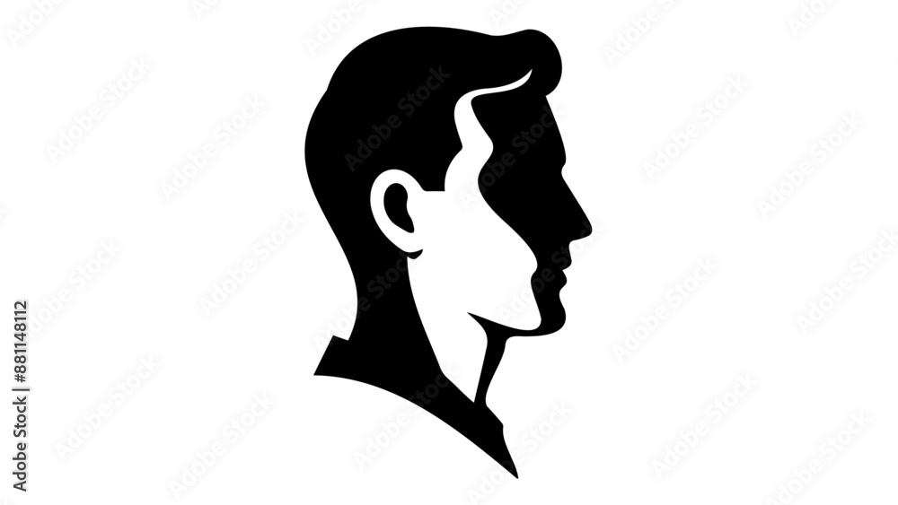 silhouette of a person face from side, silhouette silhouette of a person face from side, silhouette