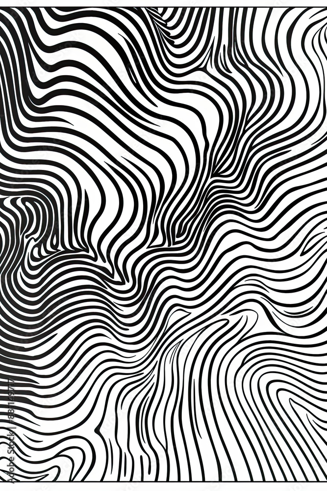 A black and white optical illusion of a zebra print A black and white optical illusion of a zebra print