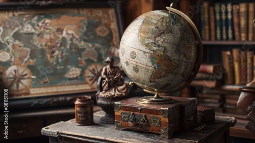 With the help of this vintage globe and map, discover the world. Together, learn about geography and history as these artifacts from the past offer a window into the travels of our ancestors.