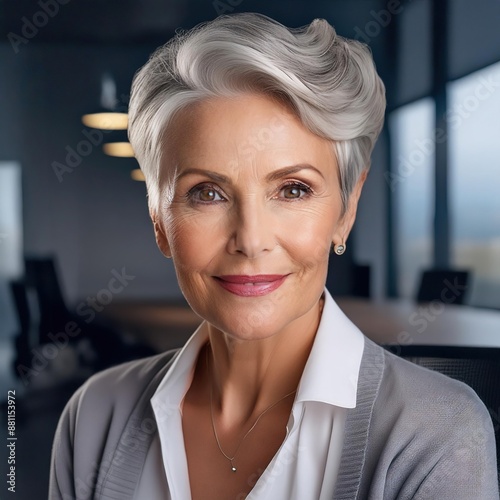 Professional Portrait of Senior Businesswoman in Office Setting