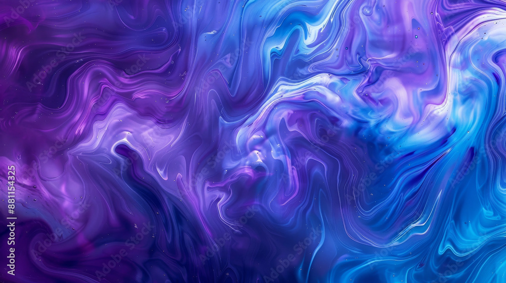 Vivid violet and blue colors blend together in a modern background. Swirling liquid-like waves create a dynamic effect. Vivid violet and blue colors blend together in a modern background. Swirling liquid-like waves create a dynamic effect.