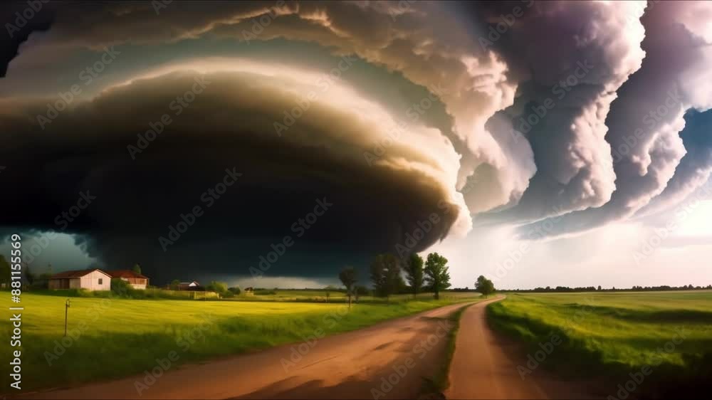 The Devastating Impact of Tornadoes: A Detailed Close-Up Shows the Immense Power of Nature. Concept Natural Disasters, Tornado Prevention, Impact of Severe Weather The Devastating Impact of Tornadoes: A Detailed Close-Up Shows the Immense Power of Nature. Concept Natural Disasters, Tornado Prevention, Impact of Severe Weather
