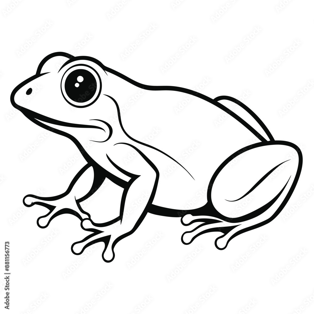 Naklejka premium frog line art, isolated on a white background