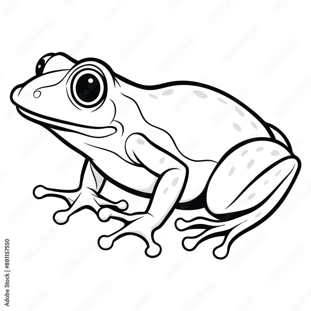 Naklejka premium frog line art, isolated on a white background