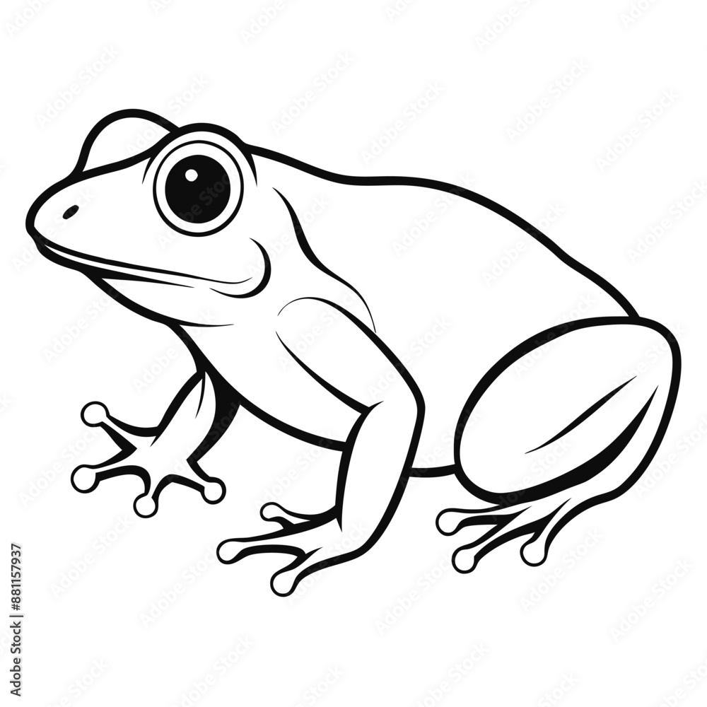 frog line art, isolated on a white background frog line art, isolated on a white background