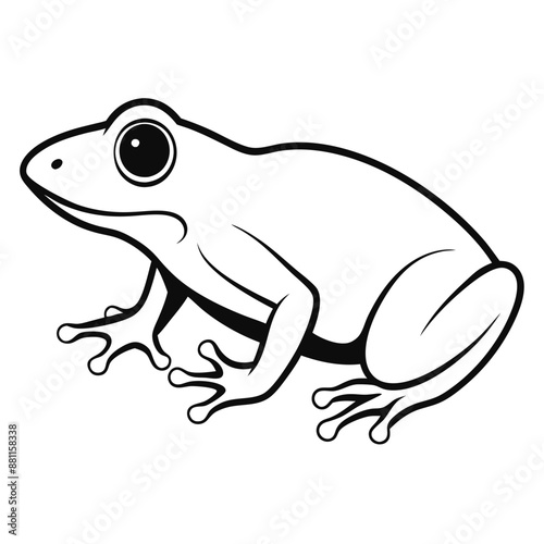 frog line art, isolated on a white background