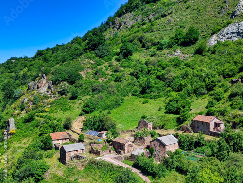 La Llamera village, Somiedo Natural Park and Biosphere Reserve, Asturias, Spain photo